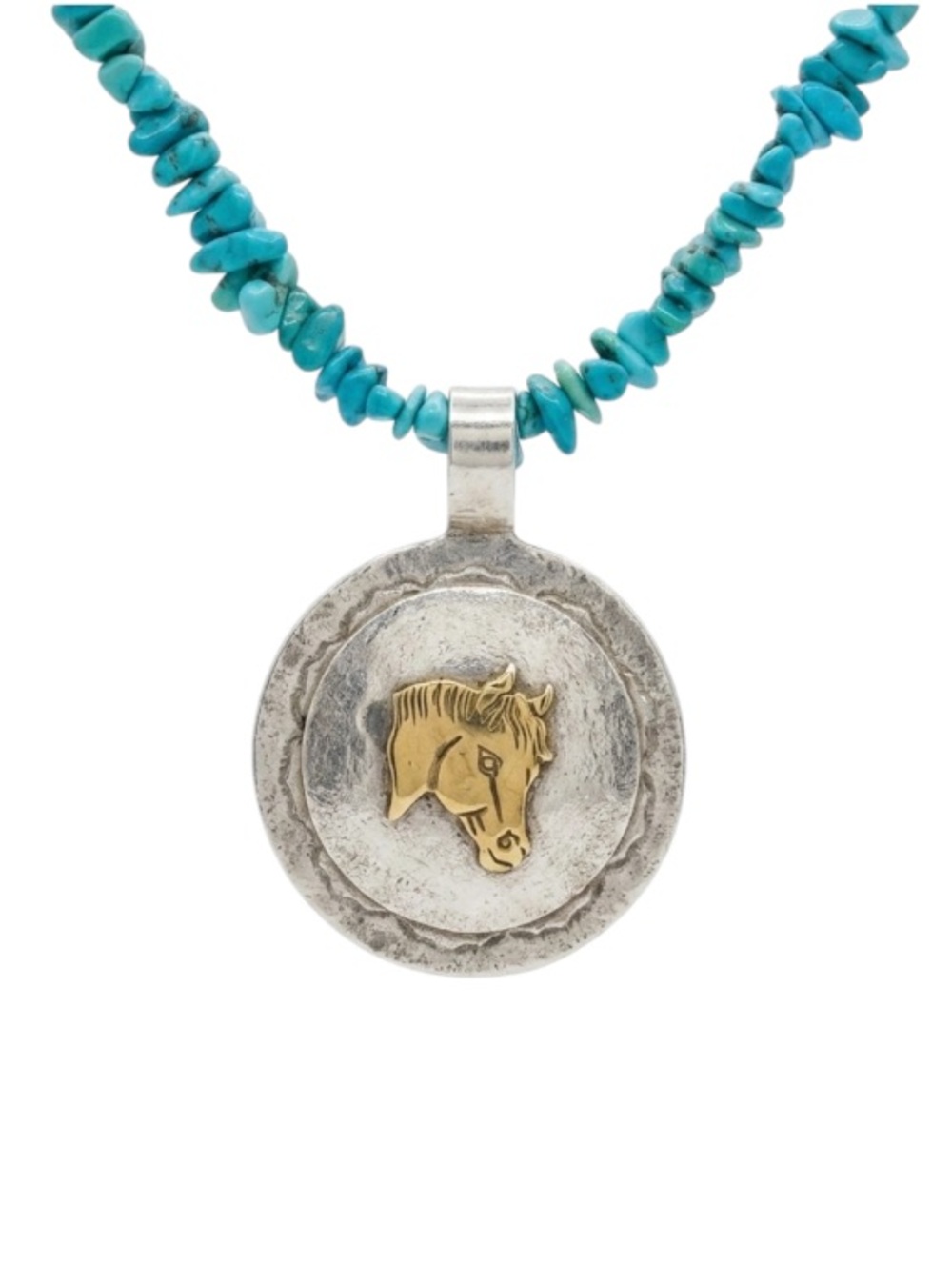 Sterling Silver Horse Pendant Turquoise necklace